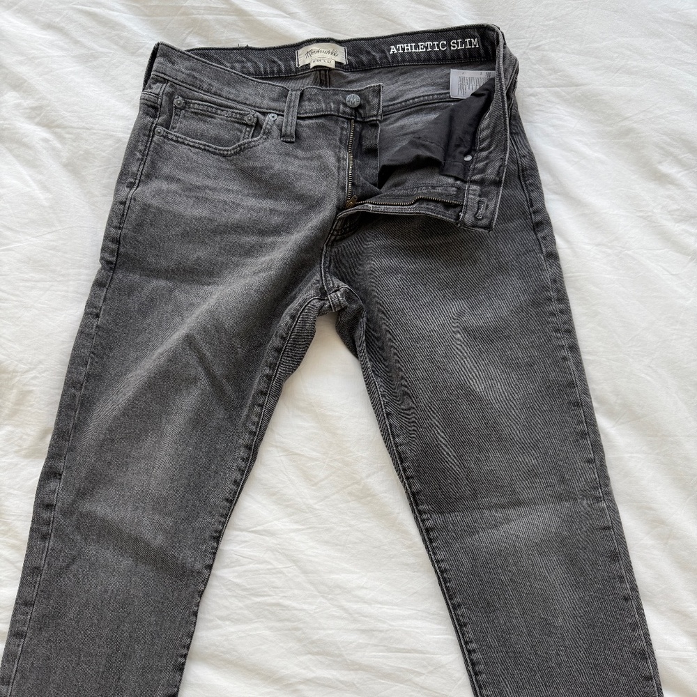 Madewell 34x32" Athletic Slim Gray Jeans